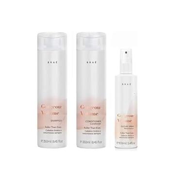 Imagem de Kit Braé Gorgeous Volume - Shampoo, Condicionador e Spray - Volume Natural e Leveza - Controle de Oleosidade e Brilho
