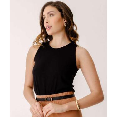 Imagem de Blusa Regata Feminina Básica Cotton Marisa-61082, PP, Preto