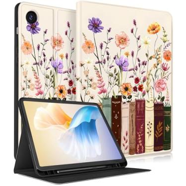 Imagem de Wazzasoft Capa para Samsung Galaxy Tab A9+ – Capa fólio inteligente com suporte de lápis embutido, design fofo para tablet Samsung A9 Plus, capa de 11 polegadas (SM-X210/X216/X218), pintura de flores