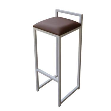 Imagem de Banqueta Alta Bistrô Cadeira Bar Casa Sala Industrial Cor:Marrom - Loj