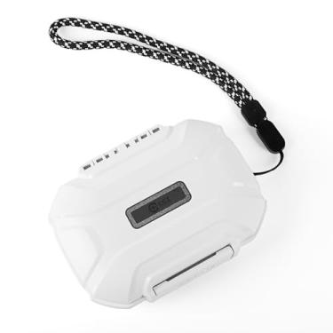 Imagem de CCZ Taichi Capa IEM portátil, resistente à água, caixa rígida de armazenamento de fones de ouvido para fones de ouvido compatível com Moondrop CHU II, KZ ZS10 PRO (branco)