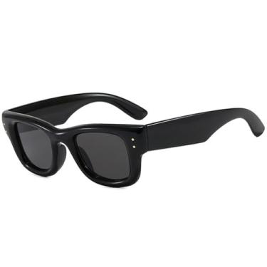 Imagem de Óculos de Sol Rice Nail Femininos com Armação Pequena, Estilo Punk, Proteção UV400, Ideais para Esportes ao Ar Livre, Corrida e Ciclismo, nas Cores Preto e Cinza.