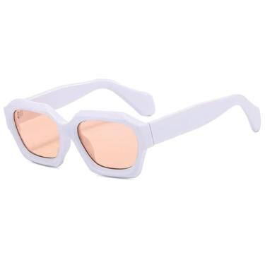 Imagem de Óculos de Sol Oversize em Gelatina, Estilo Punk, Unissex, com Proteção UV400, Ideais para Esportes ao Ar Livre, Corrida e Ciclismo, nas Cores Branco e Rosa.
