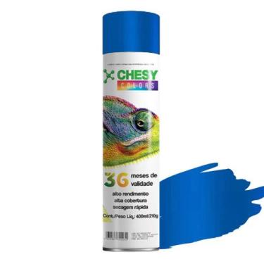 Imagem de Tinta spray chesy metalico azul 210g 400ml chesiquimica