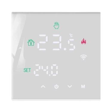 Imagem de Termostato Inteligente WiFi M3H Tuya Com Tela Touch LCD 3A 16A Para Ág