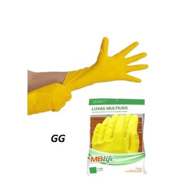 Imagem de Luva Multiuso Latex Mblife Amarela, GG
