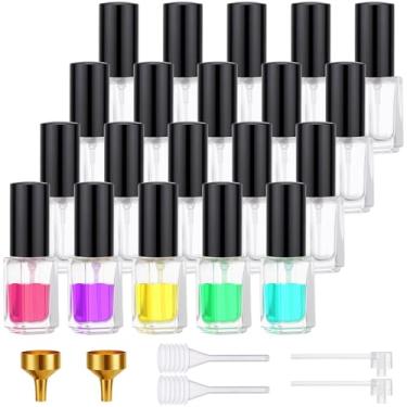 Imagem de Segbeauty 20 frascos de spray de vidro a granel de 2,8 g vazios, mini frasco recarregável de perfume com tampa preta, atomizador de colônia de névoa fina de 3 ml com kit de refil de perfume, mini
