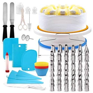 Imagem de Kit de Acessórios para Decoração Bolo com 106 Peças Conjunto Ferramentas Massa Giratória Saco Pastelaria Ponta Caneta Espátula Açúcar e Cupcake DIY
