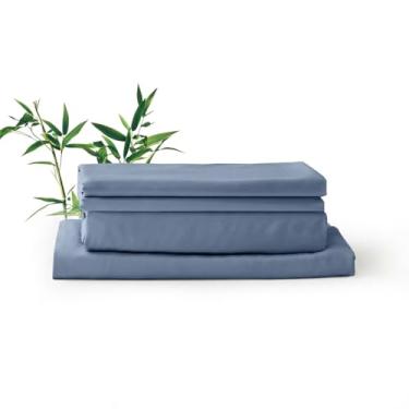 Imagem de Luxe Linen Conjunto de lençóis King Bamboo azul-marinho
