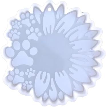 Imagem de Moldes de silicone de pata de cachorro girassol para artesanato em resina epóxi, 2026 novos moldes de chaveiro brilhante brilhante, suprimentos para fabricação de joias DIY para pingentes de resina