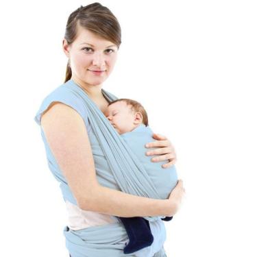 Imagem de Canguru Wrap Sling  Carregador Passeio De Bebe Malha Respirável Liso A