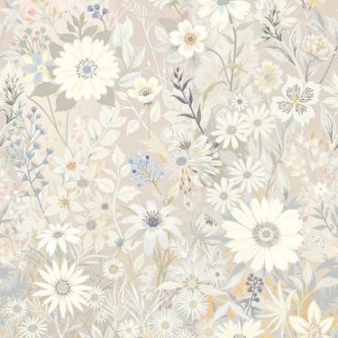 Imagem de Vintique Papel de parede de papel de parede Boho removível impermeável cinza/amarelo/azul papel de contato para quarto, banheiro, parede de casa 43,9 cm x 299,7 cm