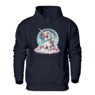 Imagem de Blusa de Frio Feminina Abrigo Moletom Quentinho Estampa Unicornio Confortavel Macia-Feminino