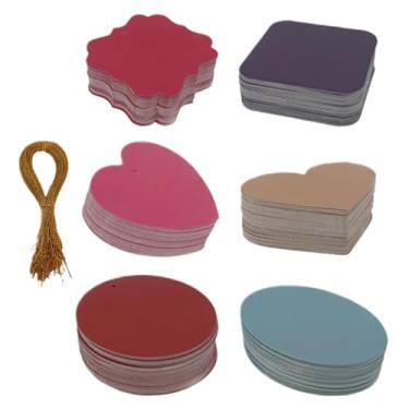 Imagem de Etiquetas em branco com furos, etiquetas de com cordas | Etiquetas em branco 300X Etiquetas de com furos - Etiquetas de anexadas a barbante para artesanato, etiquetas de inventário graváveis com ara