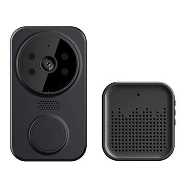 Imagem de Campainha, Smart Wireless Ideo Doorbell, Remote Intelligent isual Doorbell Home Intercom HD Night ision WiFi Recarregável Secu (Cor: S3 - Preto) (S3 Preto)