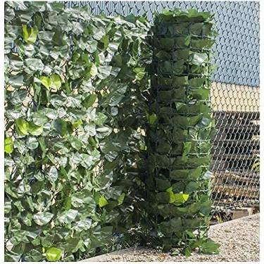 Imagem de Tela de privacidade para varanda Tela de cerca de jardim, tela de cerca de hera de folha artificial painel decorativo de parede de grama falsa para casa varanda jardim, tela de cerca de proteção de
