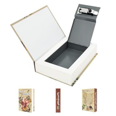 Imagem de SAFECofre decorativo para livros com cadeado de combinação, caixa de desvio de armazenamento oculto para dinheiro, telefone, passaporte, objetos de valor, estante de livros, segredos de viagem (B)