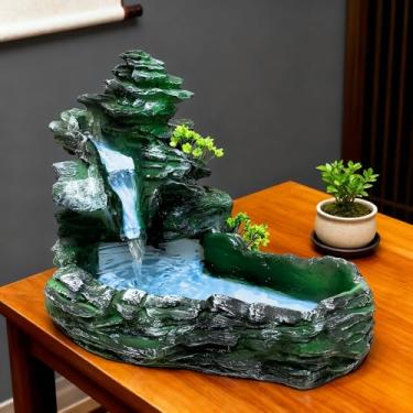 Imagem de Fonte de Agua Cascata lago Laguinho decorativa tipo pedra Verde.