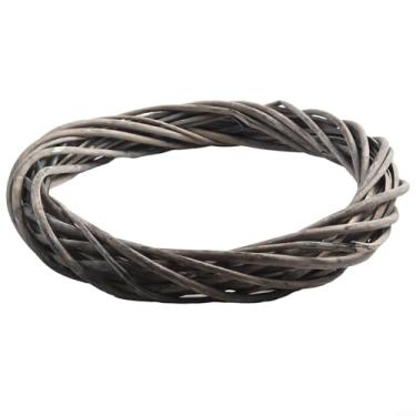 Imagem de Guirlanda de vime, guirlanda de vime, guirlanda de Natal, guirlanda cinza para decoração de árvore de festa de casamento, 20 cm, 25 cm, 30 cm, suporte multiuso (25 cm)