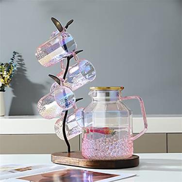 Imagem de Conjunto de copos de água Symphony Pink Cold Kettle Household de vidro borossilicato de alta temperatura quente e fria (D