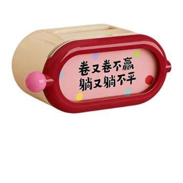 Imagem de Bothyi Porta-lenços de papel facial com desenho animado, caixa organizadora de guardanapos, dispensador de lenços para cozinha, sala de estar, lavanderia, Red a