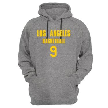 Imagem de Blusa Moletom Capuz Basquete Los Angeles Basketball número 9 - Loja Cl