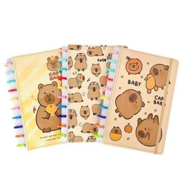 Imagem de Caderno Inteligente Fofo Capivara Capa Dura 8 Discos Tamanho A5 - ICE 