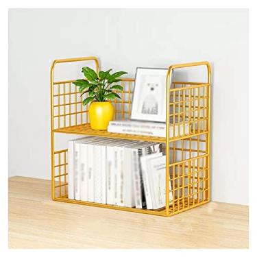Imagem de Organizadores de mesa de gabinete de arquivo com design de malha de metal pequena estante para escritório prateleira de exibição de mesa organizador de canto e armazenamento para dormitório, decoração