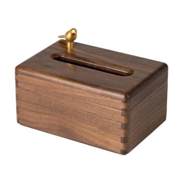 Imagem de Porta-lenços criativo de madeira de nogueira para casa, sala de estar, guardanapo, dispensador facial* caixa de lenços