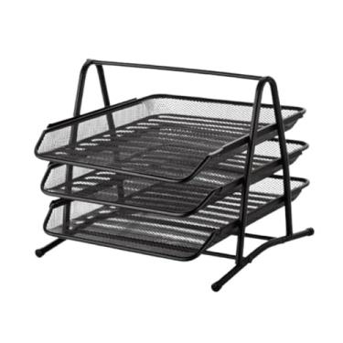 Imagem de ORGANIZADOR TRIPLO DE MESA COM 3 DIVISÓRIAS PARA DOCUMENTOS E PAPEL