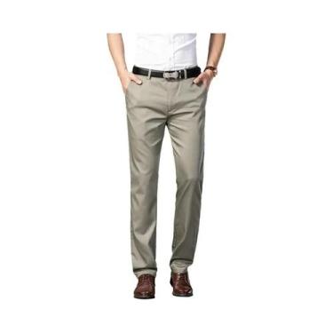 Imagem de Calças De Terno Slim Fit Masculinas Para O Verão, Moda Casual De Negóc