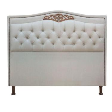 Imagem de Cabeceira Estofada Holanda 1,60 Queen Linho Shop Das Cabeceiras Carvalho