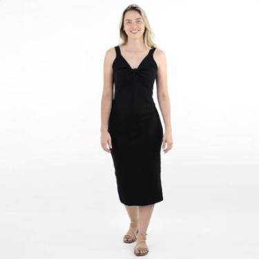 Imagem de Vestido Colcci Midi Canelado Detalhe em Nó  - Feminino-Feminino