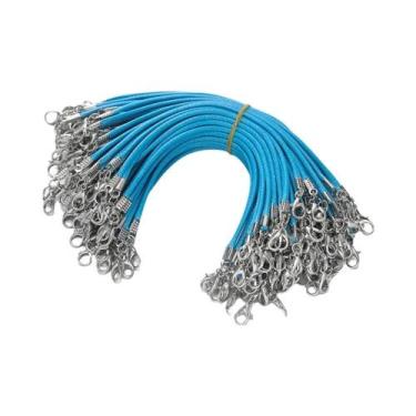 Imagem de Cordão Trançado De Couro PU De 2mm Com Fecho De Lagosta Em Liga De Alu