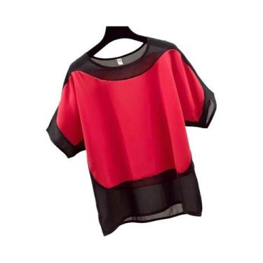 Imagem de Blusa Feminina Casual De Verão Com Decote Redondo E Manga Morcego, Cam