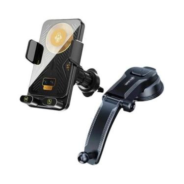 Imagem de Carregador Sem Fio Universal De 15W Para Carro Com Suporte 90 graus Su