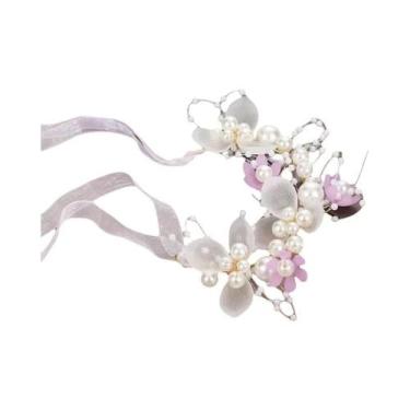 Imagem de Guirlanda De Flores Com Pérolas Boêmias, Faixa De Cabeça Para Noivas, 