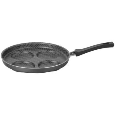 Imagem de Frigideira Antiaderente 26Cm Preto 4 Ovos - Multiflon, Cinza e Preto, 