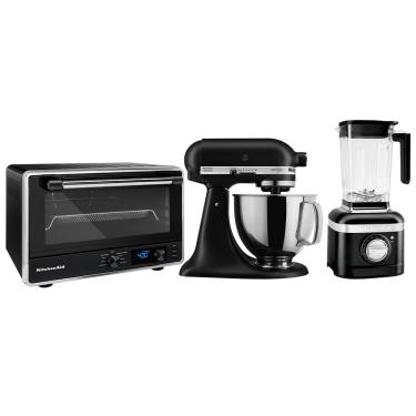 Imagem de Forno Multifunções + Batedeira Artisan + Liquidificador K400 Black Matte Kitchenaid - Kog21_Kea33_Kua35_Cj 110V