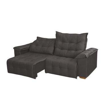 Imagem de Sofá Milão 4 Lugares Retrátil e Reclinável Veludo - Meu Estofado