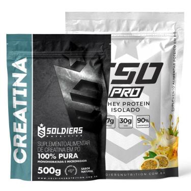Imagem de Kit: Whey Protein Isolado ISO PRO 1kg + Creatina Monohidratada 500g - Soldiers Nutrition-Unissex