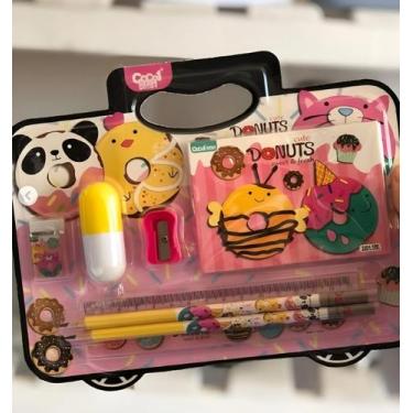 Imagem de Kit Escolar Infantil Fofo 7 Peças Coco1 8899-100, Panda