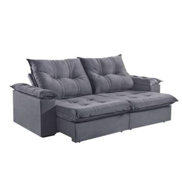 Imagem de Sofá 3 Lugares Retrátil 230cm Pillow Top Reclinável Grafite - MARTINS 