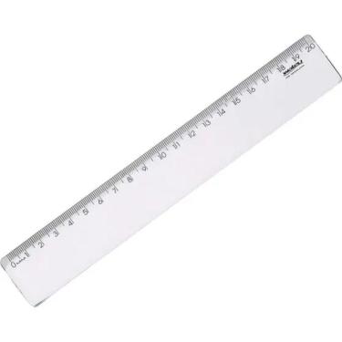 Imagem de Régua Maxcril New Line Cristal com Marcações em Centímetros e Milímetros 20CM Transparente