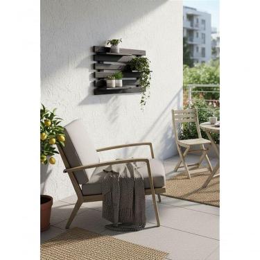 Imagem de Floreira Madeira Rústica Não é Segredo Preto 60x54