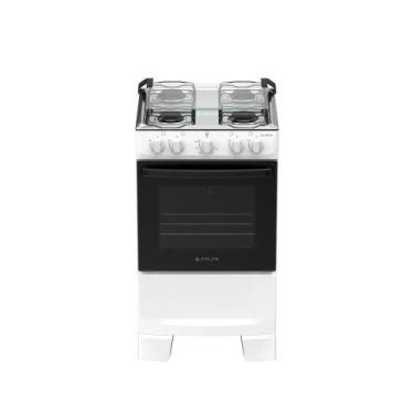 Imagem de Fogão 4 Bocas Atlas Coliseum Plus Mesa De Inox A Gás Manual Branco