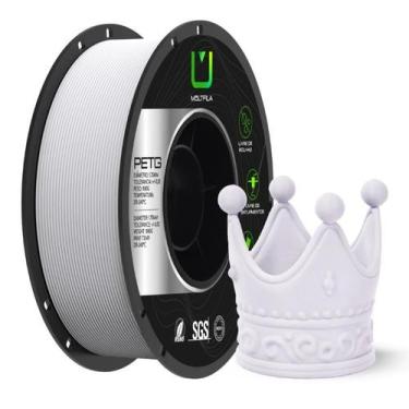Imagem de Filamento PETG Matte Fosco Branco 1kg 1.75mm Multfila para Impressora 
