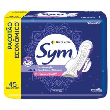 Imagem de Absorvente Noite e Dia Suave com Abas Sym 45 Unidades