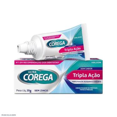 Imagem de Creme Fixador de Dentadura Corega Ultra Tripla Ação Sem Sabor 20g