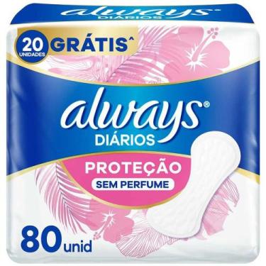 Imagem de Protetor Diário Always Sem Perfume Ultra Fino 80 Unidades